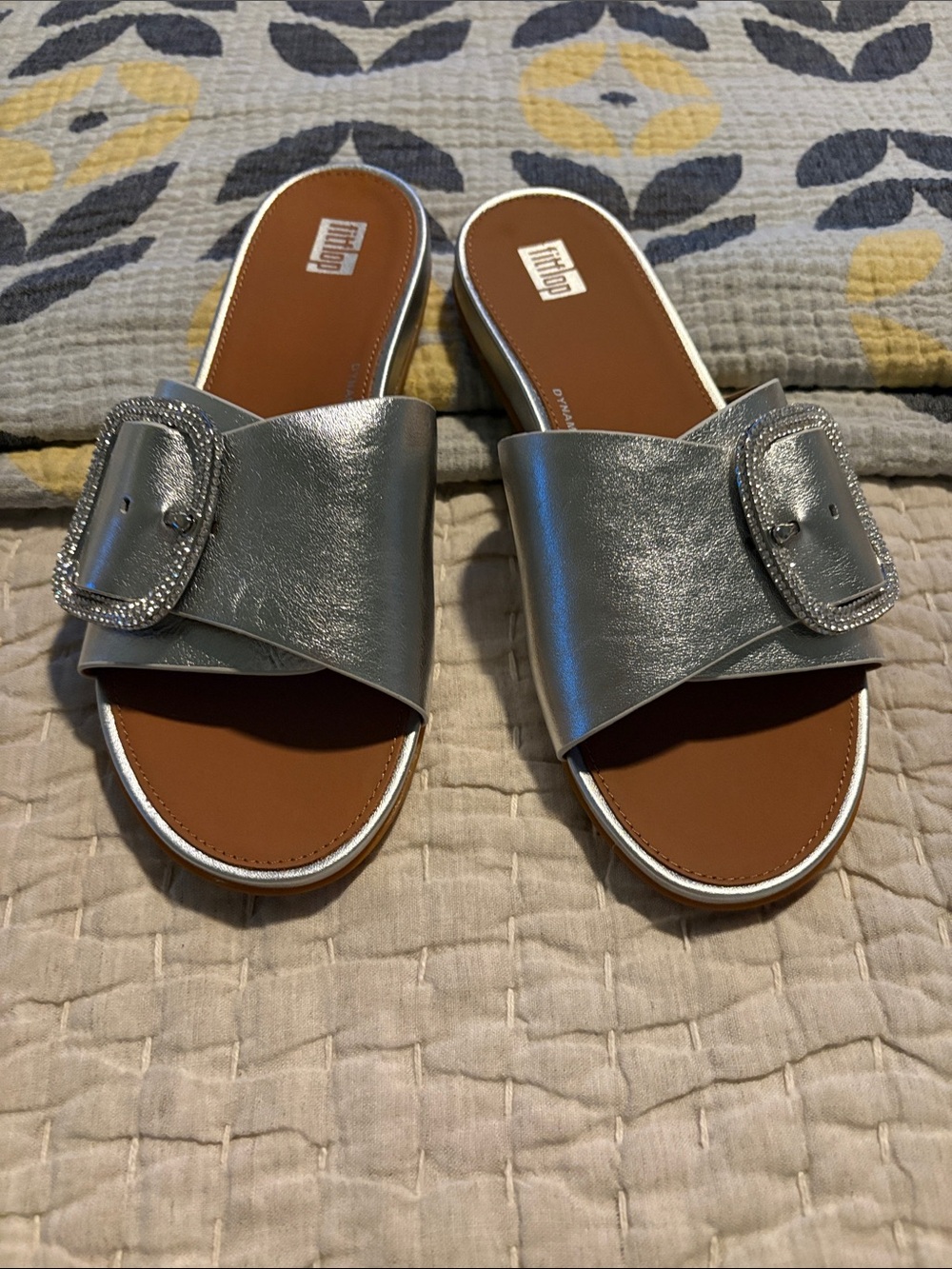 Fitflop Gracie Crystal Maxi Slides NWOT US7